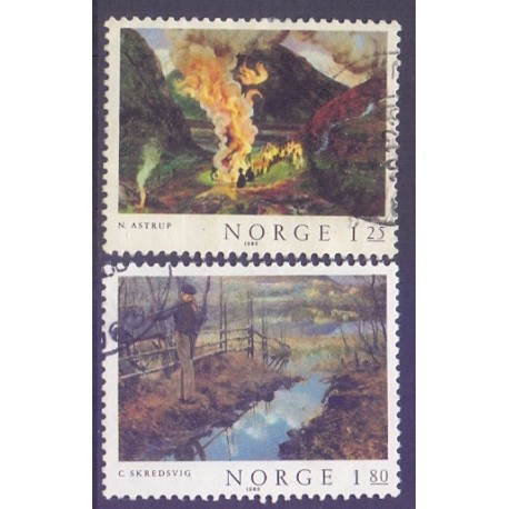 Norge. 1980.  Malerkunst..  AFA nr. 831-32 ** stemplet postfrisk FDC