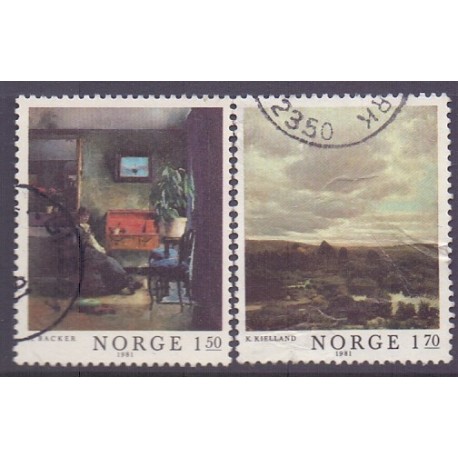 Norge. 1981. Malerier.  AFA nr. 855-56 ** stemplet postfrisk FDC