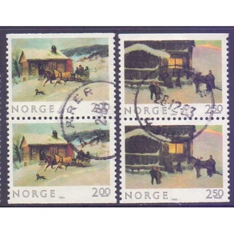 Norge. 1983. julefrimærker, i parstykker. AFA nr. 902Co-03Cn ** stemplet postfrisk FDC