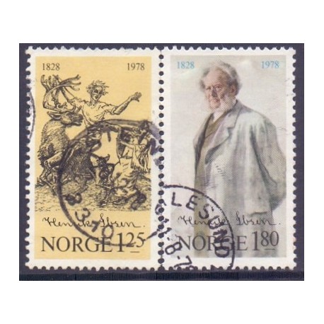 Norge. 1978. Henrik Ibsens fødsel. AFA nr. 778-79 ** stemplet postfrisk FDC