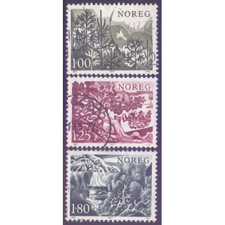 Norge. 1977. Træer. AFA nr. 758-60 ** stemplet postfrisk FDC