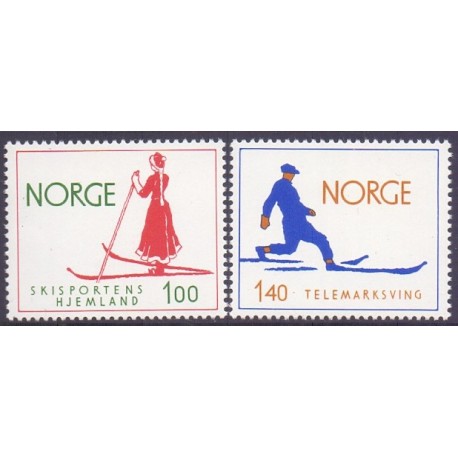 Norge. 1975. Skisport. AFA nr. 709-10 ** stemplet postfrisk FDC