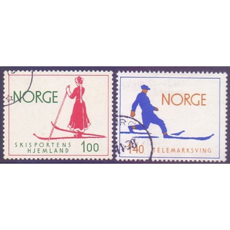 Norge. 1975. Skisport. AFA nr. 709-10 ** stemplet postfrisk FDC