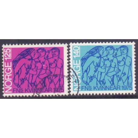 Norge. 1975. FNs kvindeår. AFA nr. 712-13 ** stemplet postfrisk FDC