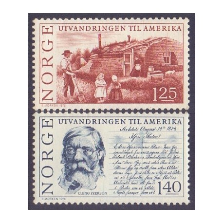 Norge. 1975. Udvandringen til Amerika. AFA nr. 721-22 ** stemplet postfrisk FDC