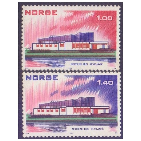 Norge. 1973. Fællesnordisk udgave. AFA nr. 676-77 ** stemplet postfrisk FDC