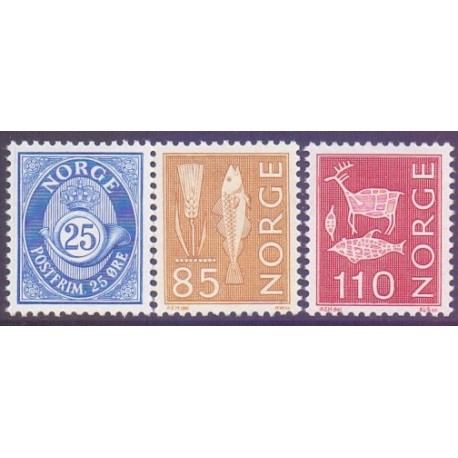 Norge. 1974, Suppleringsværdier. AFA nr. 690-92 ** stemplet postfrisk FDC