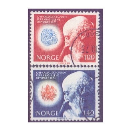 Norge. 1973. Opdagelse af Lepra bakterien. AFA nr. 672-73 ** stemplet postfrisk FDC