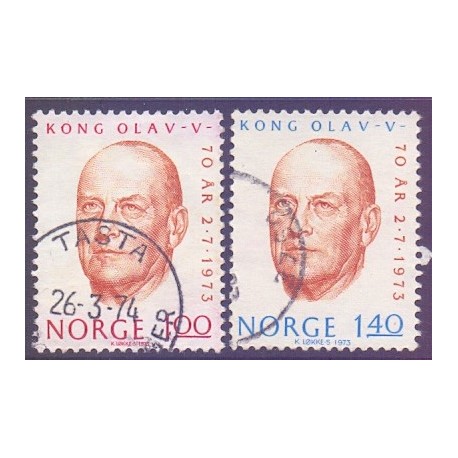 Norge. 1973. Kong Olav V 70 år. AFA nr. 678-79 ** stemplet postfrisk FDC