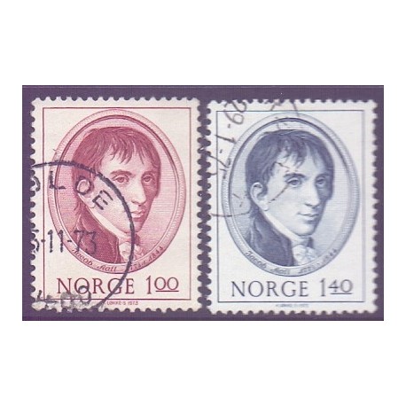 Norge. 1973. Jacob Aalls fødsel. AFA nr. 680-81 ** stemplet postfrisk FDC