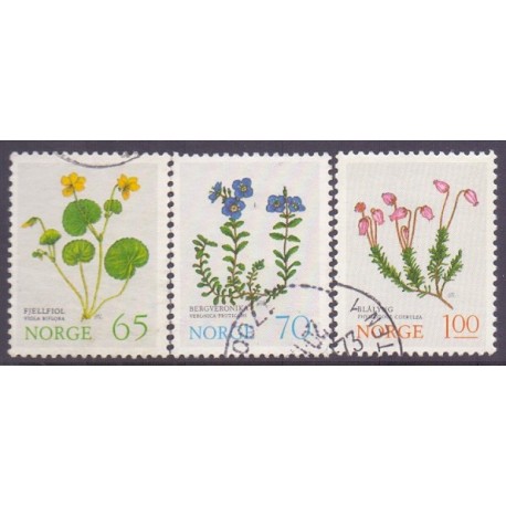 Norge. 1973. Højfjeldsblomster. AFA nr. 685-87 ** stemplet postfrisk FDC