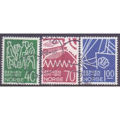 Norge. 1970. Bergen 900 års-jubilæum. AFA nr. 621-23 ** stemplet postfrisk FDC