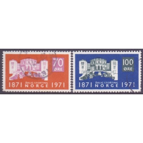 Norge. 1971. Stortinget. AFA nr. 634-35 ** stemplet postfrisk FDC