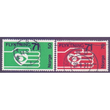 Norge. 1971. Flygtning 71. AFA nr. 636-37 ** stemplet postfrisk FDC