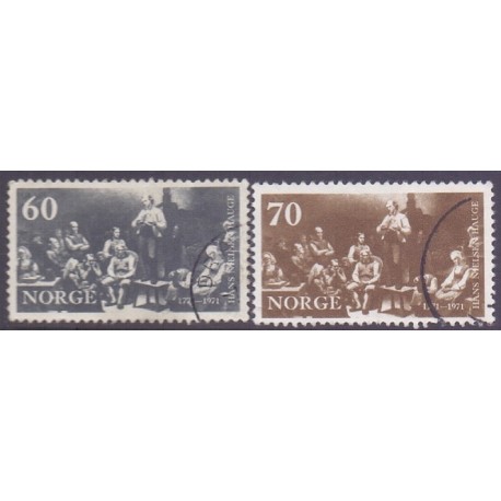 Norge. 1971. Hans Nielsen Hauges. AFA nr. 638-39 ** stemplet postfrisk FDC