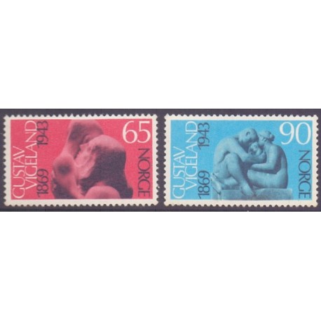 Norge. 1969. Gustav Vigeland. AFA nr. 607-08 ** stemplet postfrisk FDC