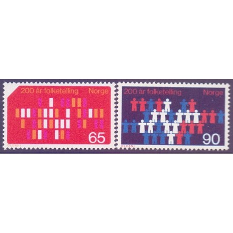 Norge. 1969. Folketælling. AFA nr. 609-10 ** stemplet postfrisk FDC