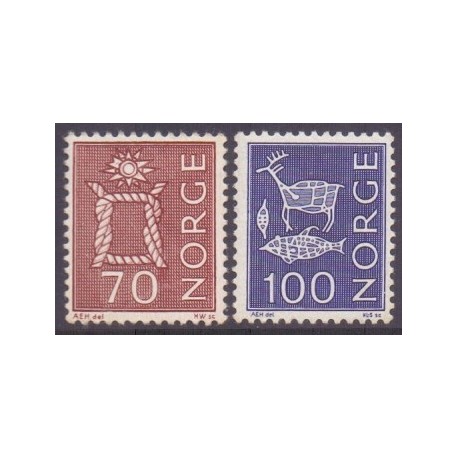 Norge. 1970. Suppleringsværdier. AFA nr. 613-14 ** stemplet postfrisk FDC