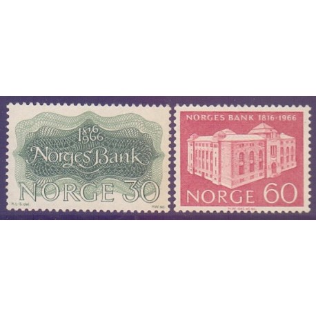 Norge. 1966. Norges bank. AFA nr. 556-57  **  stemplet postfrisk FDC