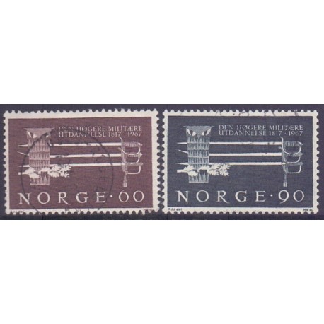 Norge. 1967. Højere militær uddannelse. AFA nr. 566-67 **  stemplet postfrisk FDC