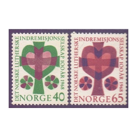 Norge. 1968. Norsk luthersk indremissionselskab. AFA nr. 583-84 ** stemplet postfrisk FDC
