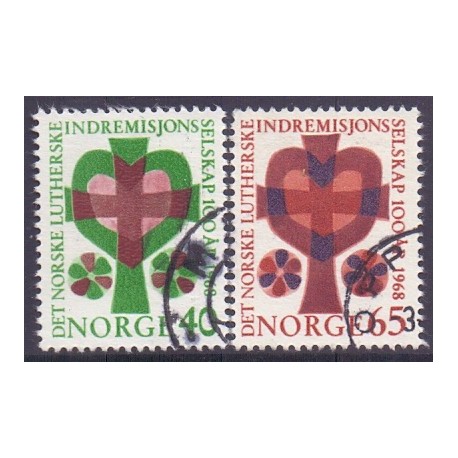 Norge. 1968. Norsk luthersk indremissionselskab. AFA nr. 583-84 ** stemplet postfrisk FDC
