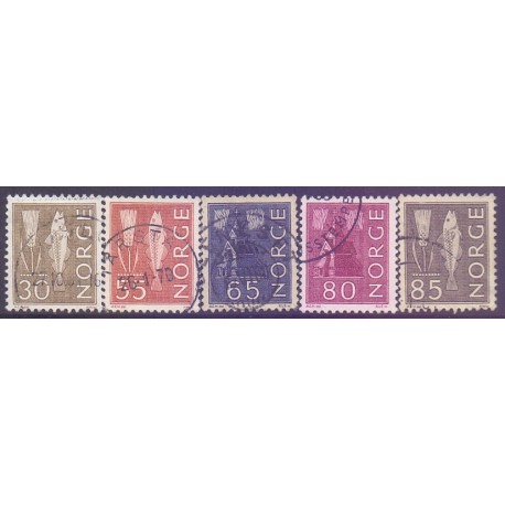Norge. 1963. Nye tegninger. AFA nr. 517-21  **  stemplet postfrisk FDC