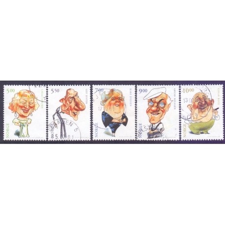 Norge. 2001.Norske skuespillere II, AFA nr. 1385-89 **  stemplet postfrisk FDC
