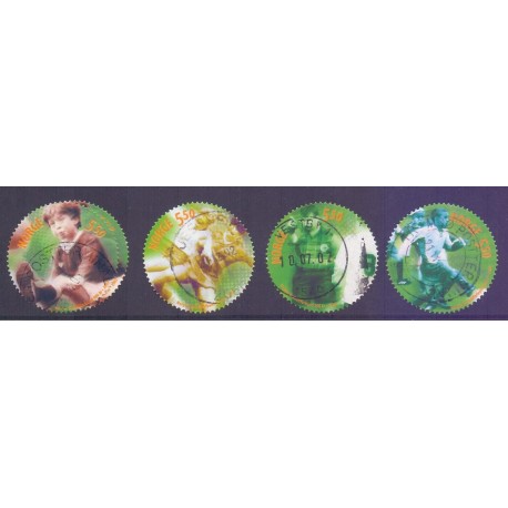 Norge. 2002. Fodboldtforbundet i 4-blok, AFA nr. 1416-19  **  stemplet postfrisk FDC