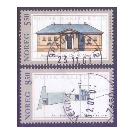 Norge. 2001. Arkitektur, AFA nr. 1378-79 **  stemplet postfrisk FDC