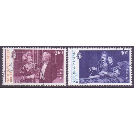 Norge. 1999. Nationaltheatret 100 år. AFA nr. 1326-27  **  stemplet postfrisk FDC