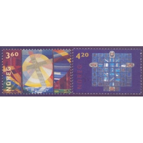 Norge. 2000. Altertavler. AFA nr. 1358-59 **  stemplet postfrisk FDC