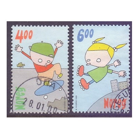 Norge. 1999. Børnelege. AFA nr. 1324-25  **  stemplet postfrisk FDC