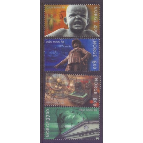 Norge. 2000. Oslo 1000-års byjubilæum. AFA nr. 1337-40 ** stemplet postfrisk FDC