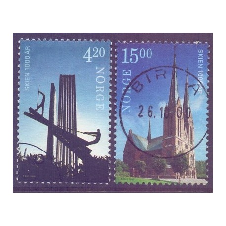 Norge. 2000. Byen Skien 1000 år. AFA nr. 1353-54 **  stemplet postfrisk FDC