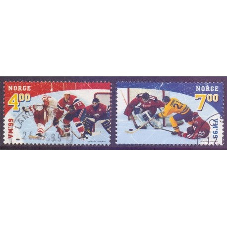 Norge. 1999. VM i ishockey. AFA nr. 1309-10  st. stemplet postfrisk FDC
