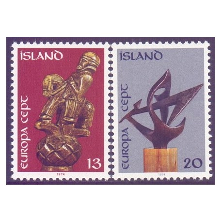 Island. 1974. Europamærke / CEPT. AFA nr. 490-91 **     postfrisk st. stemplet FDC