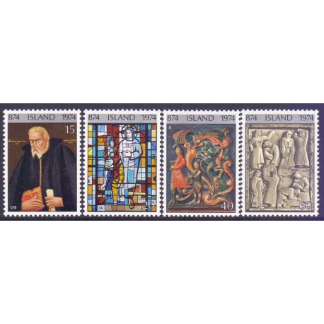 Island. 1974. 1100-året for islands bebyggelse III. AFA nr. 495-98 **   postfrisk st. stemplet FDC