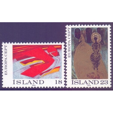 Island. 1975. Europamærker / CEPT. AFA nr. 503-04 ** postfrisk st. stemplet FDC