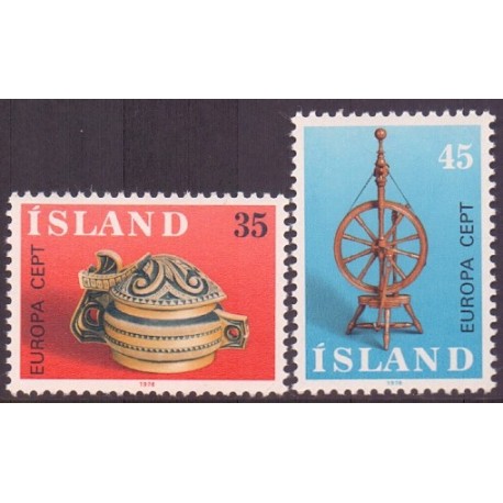 Island. 1976.  Europamærker / CEPT. AFA nr. 515-16 **  postfrisk st. stemplet FDC