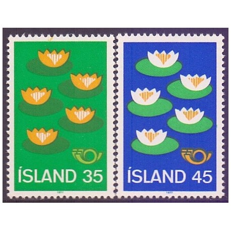 Island. 1977, Fællesnordisk udgave. AFA nr. 521-22 **    postfrisk st. stemplet FDC