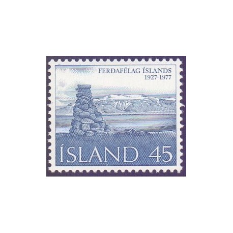 Island. 1977, Turistforeningens jubilæum. AFA nr. 528 **   postfrisk st. stemplet FDC