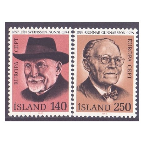 Island. 1980. Europamærker / CEPT. AFA nr. 553-54 **   postfrisk st. stemplet FDC