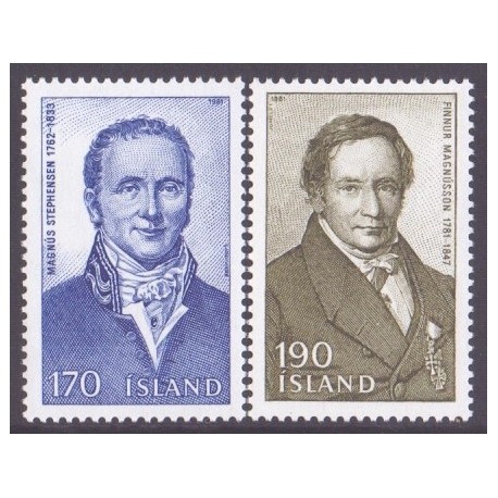 Island. 1981. Berømte islændinge. AFA nr. 564-65 **   postfrisk st. stemplet FDC