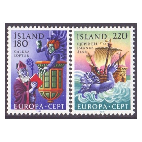 Island. 1981. Europamærker / CEPT. AFA nr. 566-67 **   postfrisk st. stemplet FDC