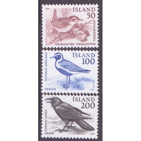 Island. 1981. Fauna Suppleringsværdier. AFA nr. 568-70 **   postfrisk st. stemplet FDC