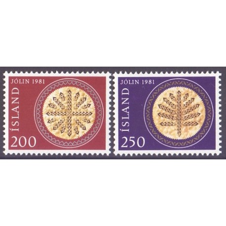 Island. 1981. Julefrimærker. AFA nr. 575-76 **   postfrisk st. stemplet FDC