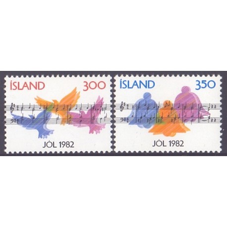 Island. 1982. Julefrimærker. AFA nr. 590-91 **   postfrisk st. stemplet FDC