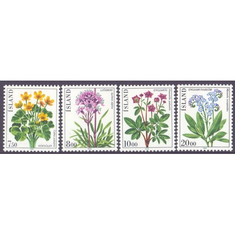 Island. 1983. Blomster. AFA nr. 592-95 **   postfrisk st. stemplet FDC