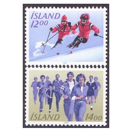 Island. 1983. Idræt og friluftsliv. AFA nr. 603-04  **  postfrisk st. stemplet FDC